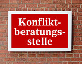Konfliktberatungsstelle, Schild, Tafel