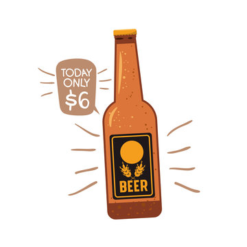 bottle of beer isolated icon