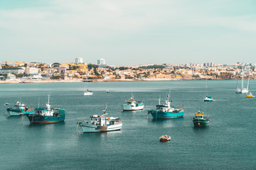 Aerial View Of Luxury Yachts And Boats At Atlantic Ocean