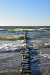 Wellenbrecher, Ostsee, Meer, Nordsee, Wellen, Hintergrund, Natur, Blau, Windig, Sonne, Urlaub,...