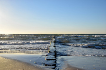Wellenbrecher, Ostsee, Meer, Nordsee, Wellen, Hintergrund, Natur, Blau, Windig, Sonne, Urlaub,...