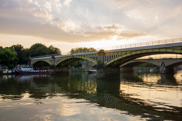 Richmond rail bridge in Greater London, uk