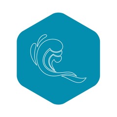 Surf ocean wave icon. Outline illustration of surf ocean wave vector icon for web