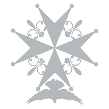Huguenot Cross as a symbol of evangelical Reformed Church in France. Huguenot Cross isolated vector illustration.