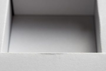 small white cardboard box macro
