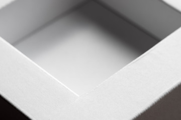 small white cardboard box macro