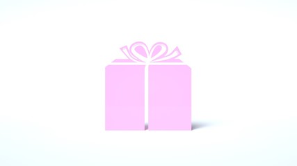 Pink Gift Box Isolated On The White Background - 3D Illustration.