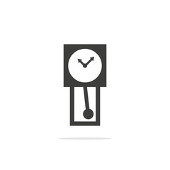 Monochrome vector illustration clock icon isolated on white background.