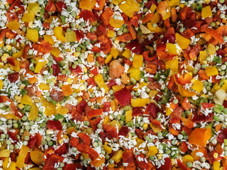 Frozen Hawaiian Vegetable Mix in Refrigerator in Store