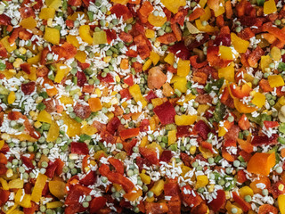 Frozen Hawaiian Vegetable Mix in Refrigerator in Store