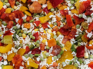 Frozen Hawaiian Vegetable Mix in Refrigerator in Store