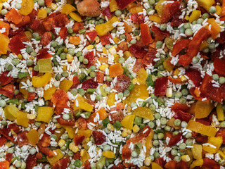 Frozen Hawaiian Vegetable Mix in Refrigerator in Store