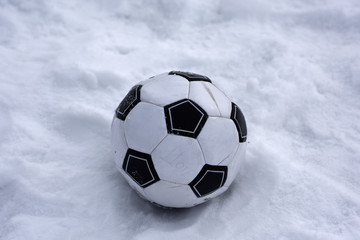  soccer ball on the snow