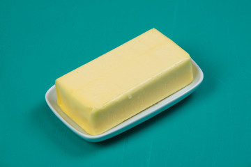 piece of butter on a platter