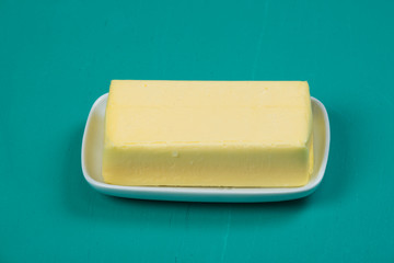 piece of butter on a platter