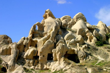 Fantastic stone landscapes of Cappadocia in Turkey