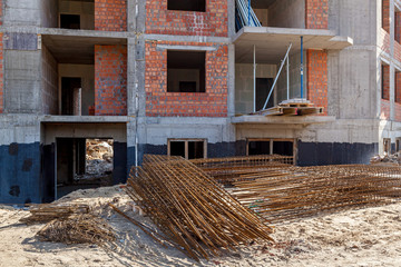 construction site of a brick house