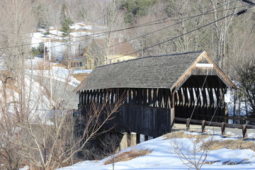 Meriden Covered Bridge built in 1880 in Plainfield, New Hampshire, USA