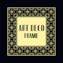 Vintage retro ornamental art deco border frame. Geometric ornate element for design