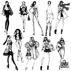 Fashion girls silhouette