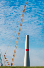 wind power plant under construction in north europe