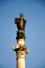 Fototapeta na wymiar Virgin Mary column statue, Piazza di Spagna, Rome, Italy