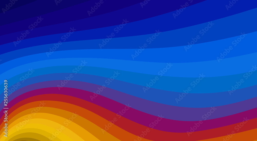 Fototapete striped background with color wavy lines. vector pattern