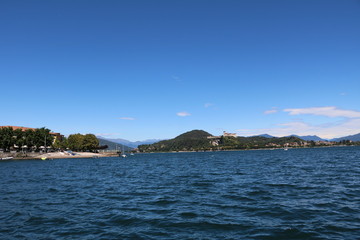 Fototapeta na wymiar Arona at Lake Maggiore in Italy