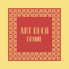 Vintage retro ornamental art deco border frame. Geometric ornate element for design