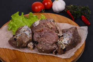 Marinated pork meat ready for coocking