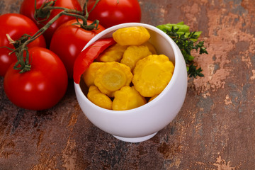 Tasty marinated patisson