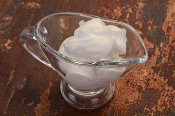 Sour cream in the bowl