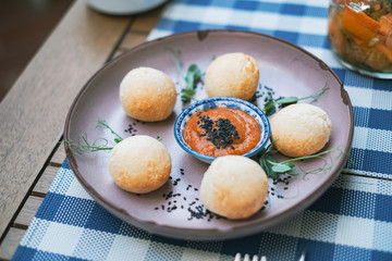 Brazilian pao de queijo cheese bread