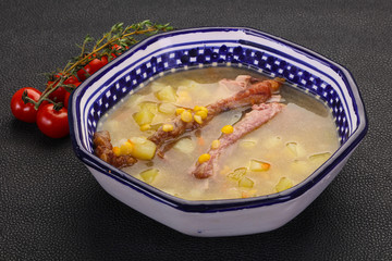 Peas soup with ribs