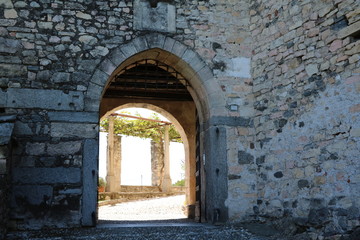 Obraz premium Rocca d'Angera in Angera at Lake Maggiore, Italy