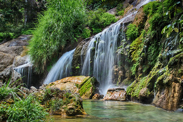Waterfall El- Nicho in Cuba in the jungle natioanl park. It is situated in Zapata Peninsula,