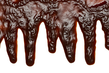 Pouring barbecue sauce