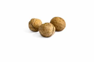 walnuts isolated on white background