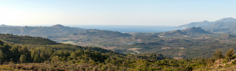 View of a typical mountainous landscape on the island of Corsica
