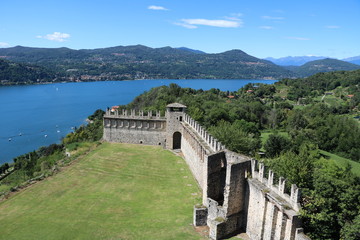 Castle Rocca d'Angera in Angera at Lake Maggiore, Italy