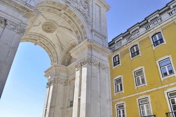 Fototapeta na wymiar Stone Arch in Lisbon, Portugal