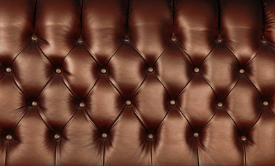 Dark brown leather capitone background texture