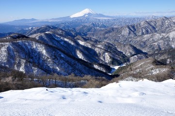 Fototapeta na wymiar 塔ノ岳山頂からのパノラマ