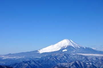 富士山の絶景にコピースペース