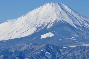 雪景色の富士山展望