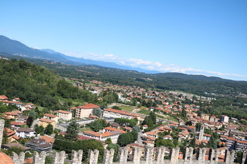 Fototapeta premium View from Castle Rocca d'Angera in Angera at Lake Maggiore, Italy
