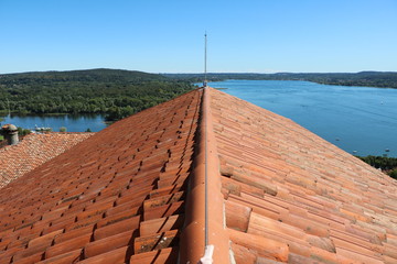 Castle Rocca d'Angera in Angera at Lake Maggiore, Italy