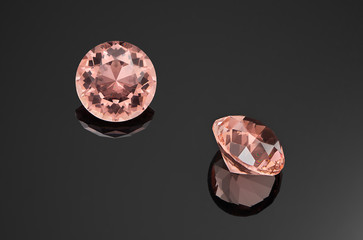 Expensive gemstones close up. Morganite