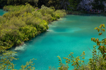  turquoise waters of Plitvice Lakes National Park in Croatia