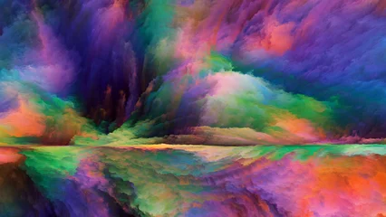 Zelfklevend Fotobehang Mix van kleuren Elementen van Horizon Division